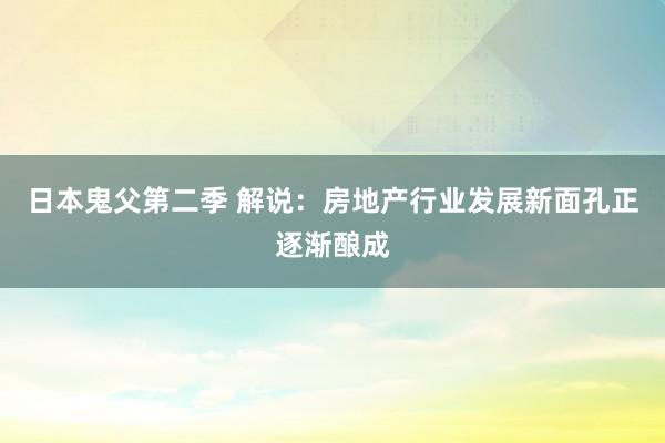 日本鬼父第二季 解说：房地产行业发展新面孔正逐渐酿成