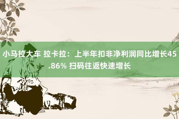 小马拉大车 拉卡拉：上半年扣非净利润同比增长45.86% 扫码往返快速增长