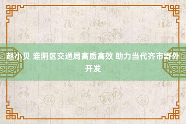 赵小贝 淮阴区交通局高质高效 助力当代齐市野外开发