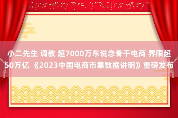 小二先生 调教 超7000万东说念骨干电商 界限超50万亿 《2023中国电商市集数据讲明》重磅发布